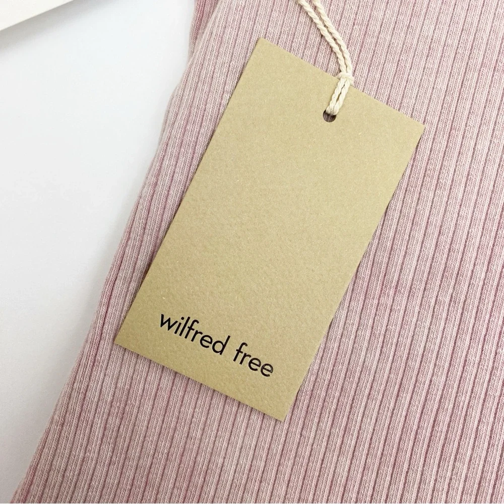 Wilfred Free X Aritzia Dunes Ribbed Crew Neck Mini Bodycon Dress Dawn Pink